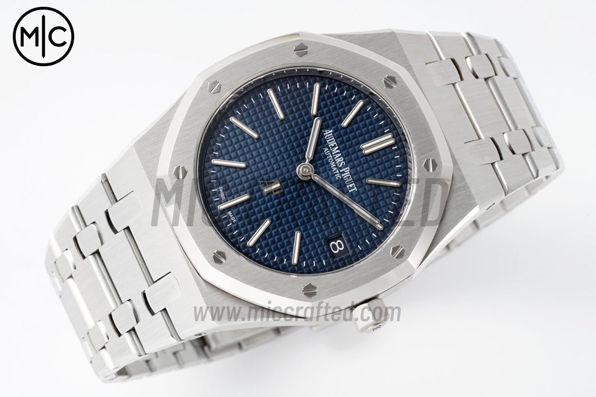 Royal Oak 39mm 16202 "50th Anniversary" SS Blue Textured Dial on SS Bracelet – Premium Edition