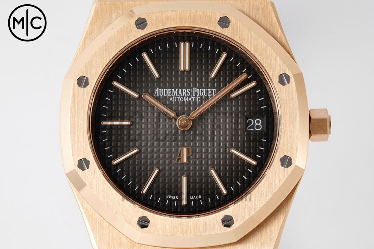 Royal Oak 39mm 16202 "50th Anniversary" RG Gray Textured Dial on RG Bracelet – Premium Edition