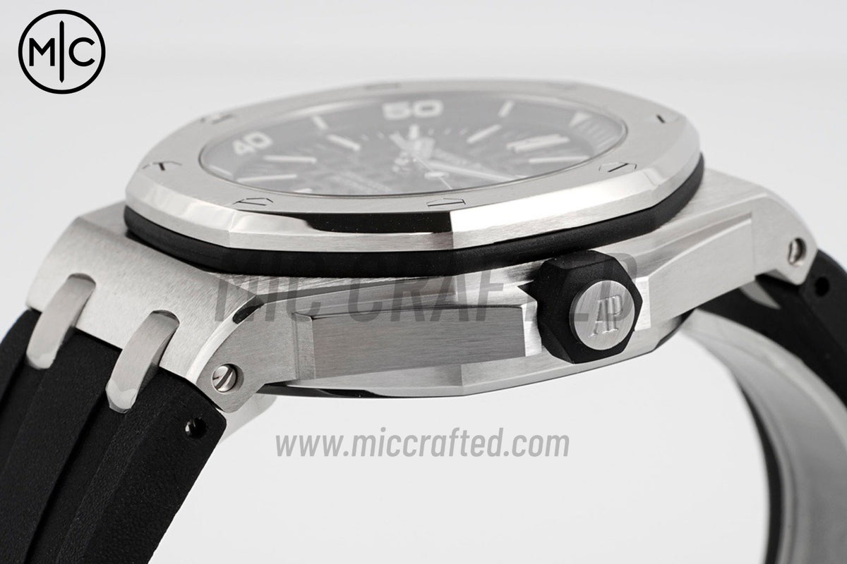 Royal Oak Offshore Diver 15703 Black Dial on Black Rubber Strap – Premium Edition