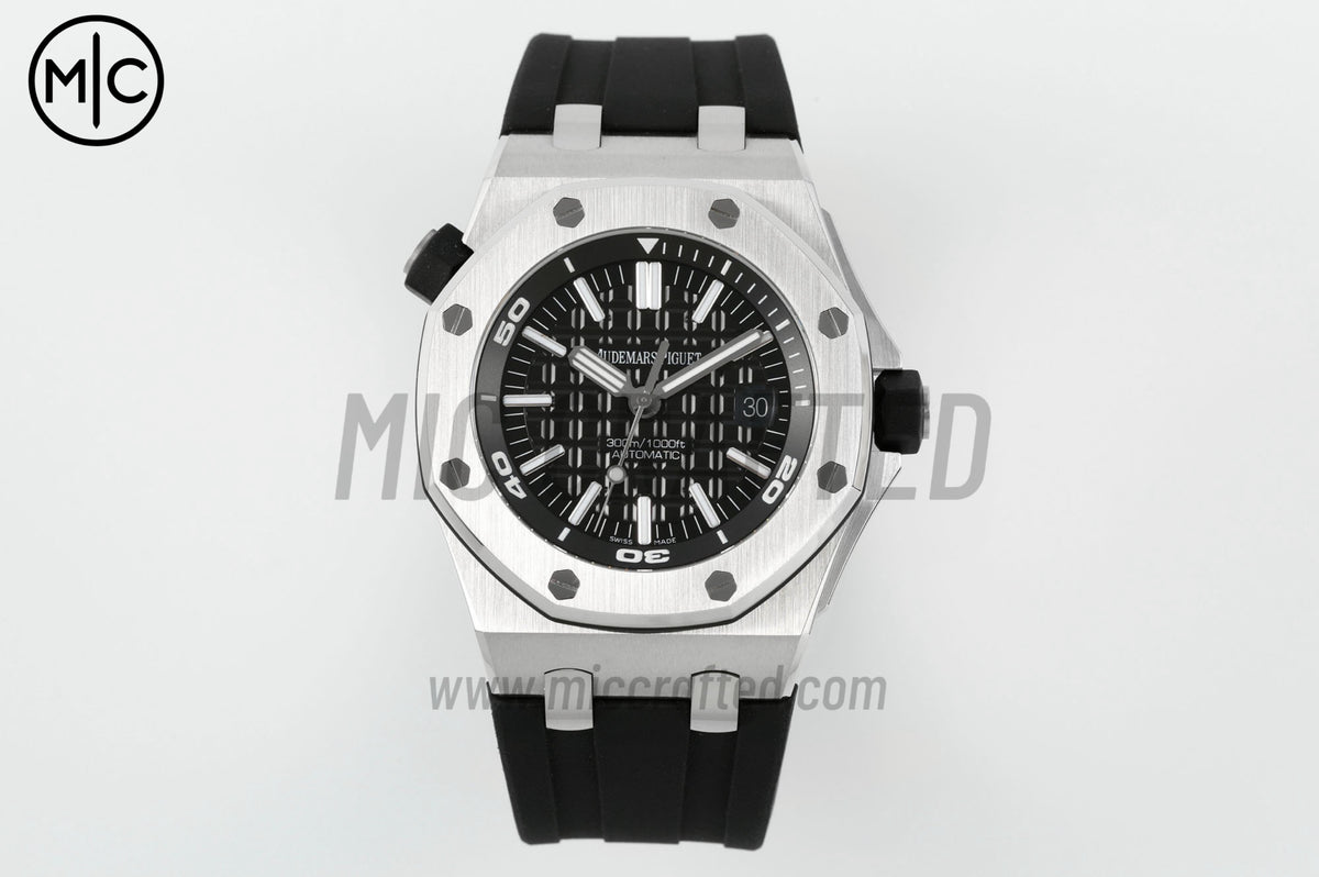 Royal Oak Offshore Diver 15710 Black Dial on Black Rubber Strap – Premium Edition