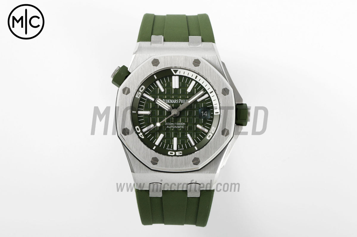 Royal Oak Offshore Diver 15710 Green Dial on Green Rubber Strap – Premium Edition