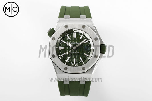 Royal Oak Offshore Diver 15710 Green Dial on Green Rubber Strap – Premium Edition