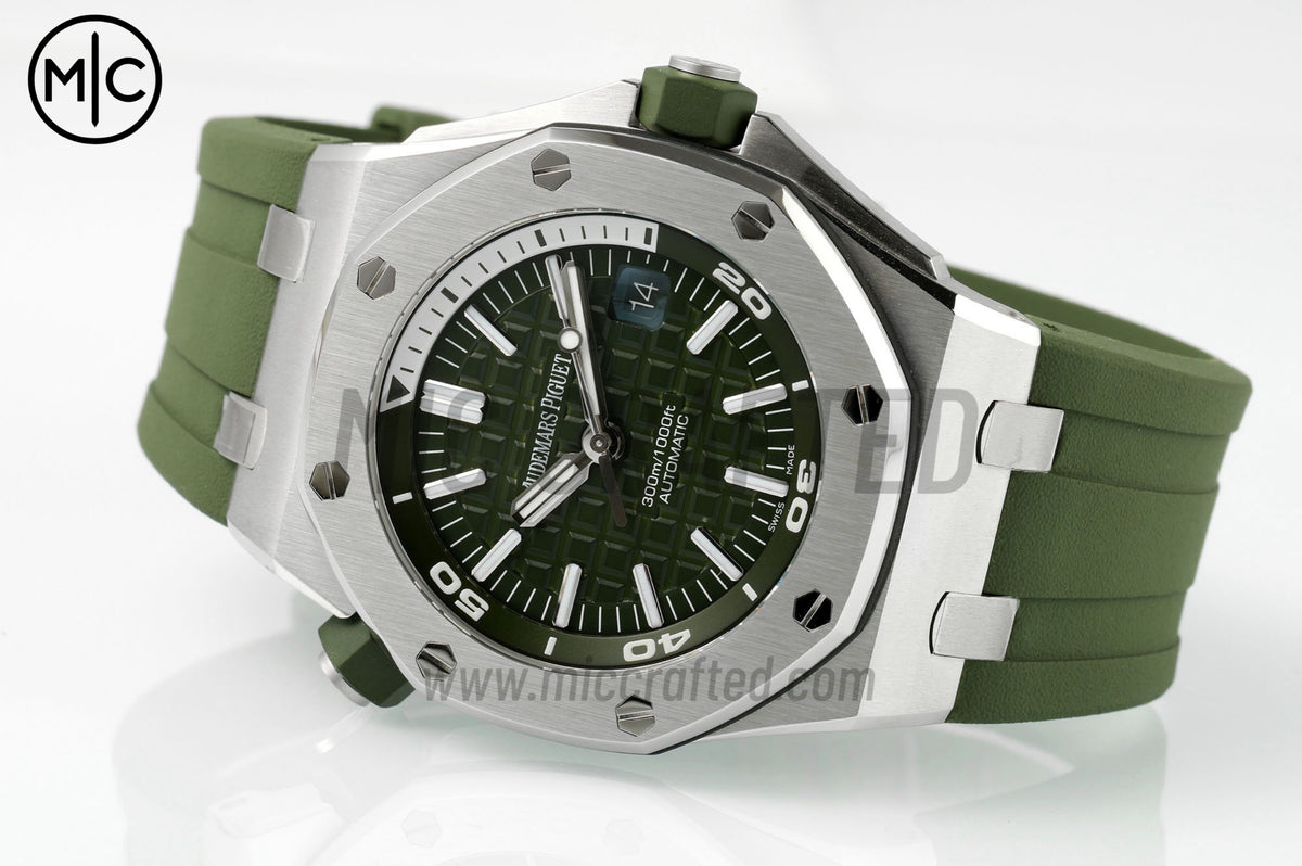 Royal Oak Offshore Diver 15710 Green Dial on Green Rubber Strap – Premium Edition