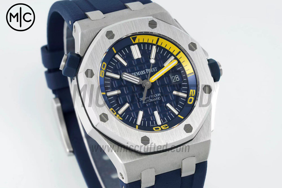 皇家橡樹 Offshore Diver 15710 藍色錶盤搭配藍色橡膠錶帶 - 尊貴版