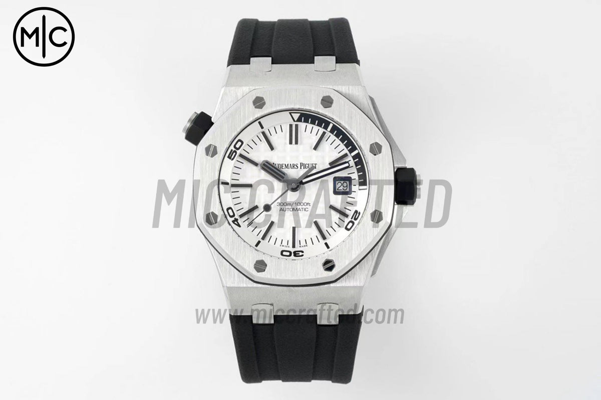 皇家橡樹 Offshore Diver 15710 白色錶盤搭配黑色橡膠錶帶 - 尊貴版