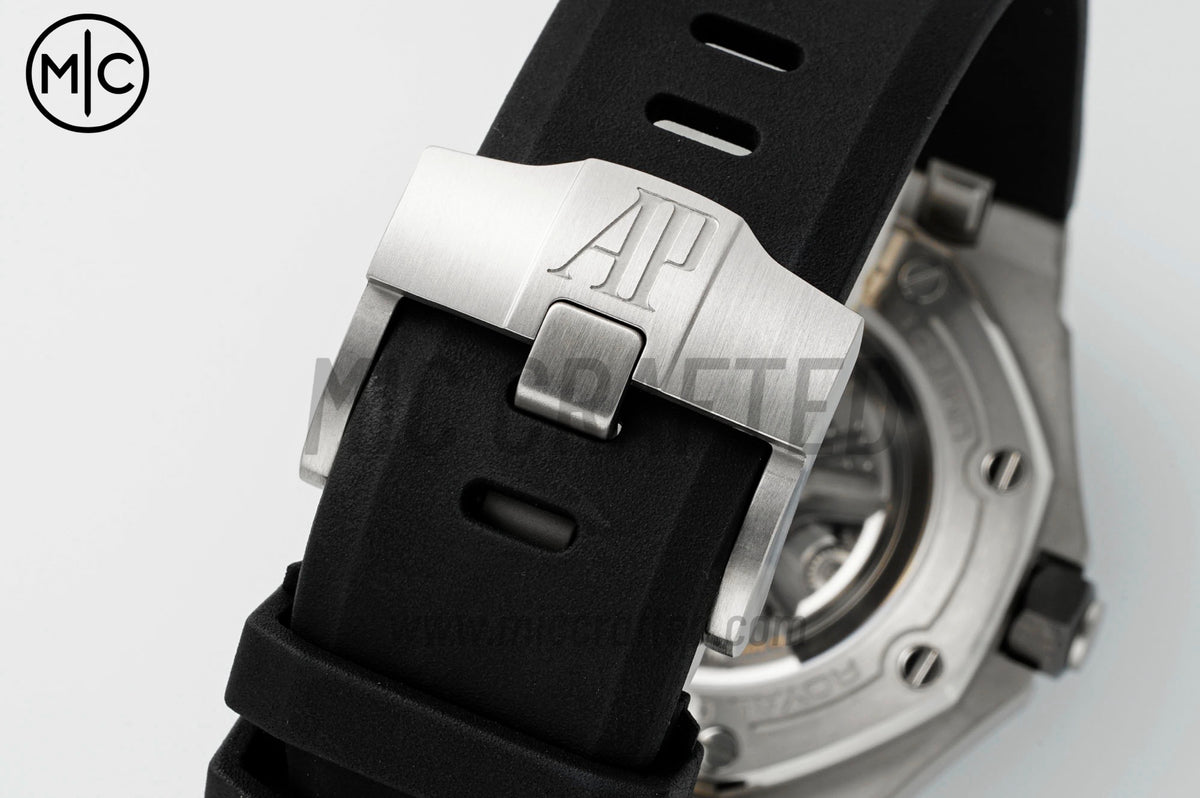 Royal Oak Offshore Diver 15720 42mm SS Black Dial Ceramic Bezel on Black Rubber Strap – Premium Edition