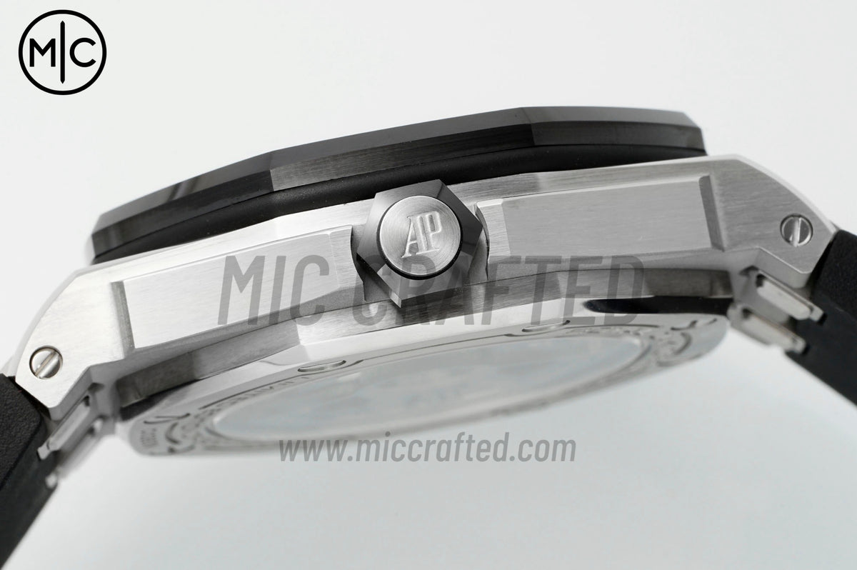 Royal Oak Offshore Diver 15720 42mm SS Black Dial Ceramic Bezel on Black Rubber Strap – Premium Edition