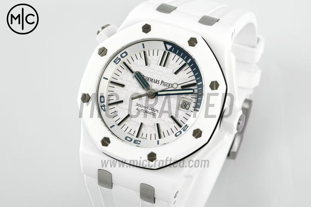 Royal Oak Offshore Diver 15707 White Ceramic – Premium Edition