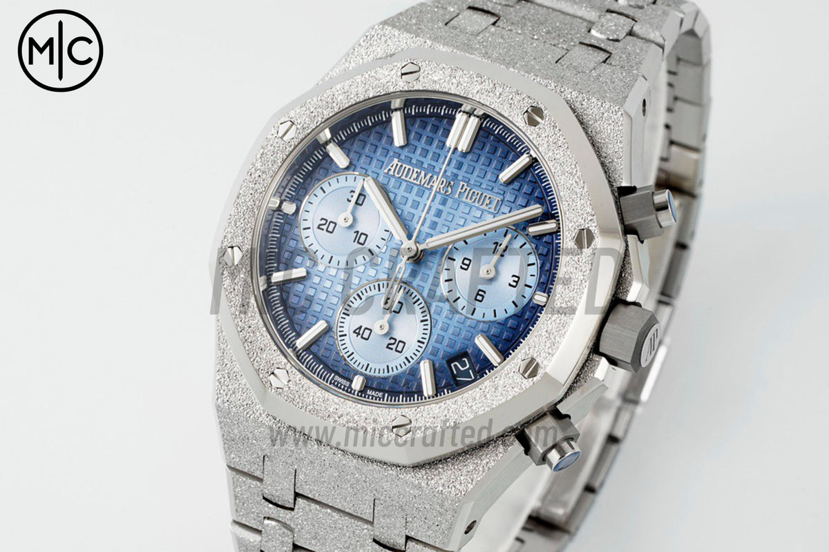 Royal Oak Chrono 41mm 26240 Frosted SS Ice Blue Dial on Bracelet – Premium Edition