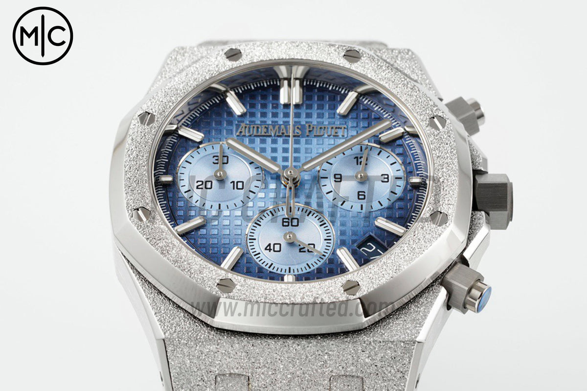 Royal Oak Chrono 41mm 26240 Frosted SS Ice Blue Dial on Bracelet – Premium Edition
