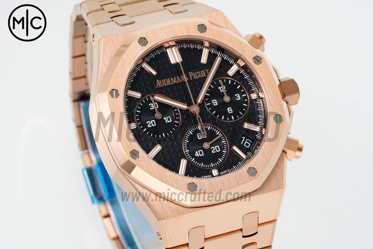Royal Oak Chrono 41mm 26240 RG Black Dial on RG Bracelet – Premium Edition