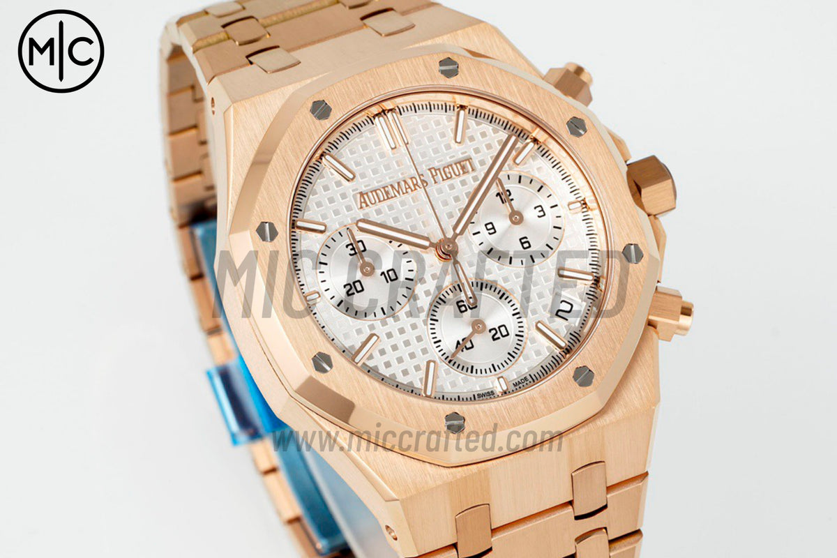 Royal Oak Chrono 41mm 26240 RG White Dial on RG Bracelet – Premium Edition