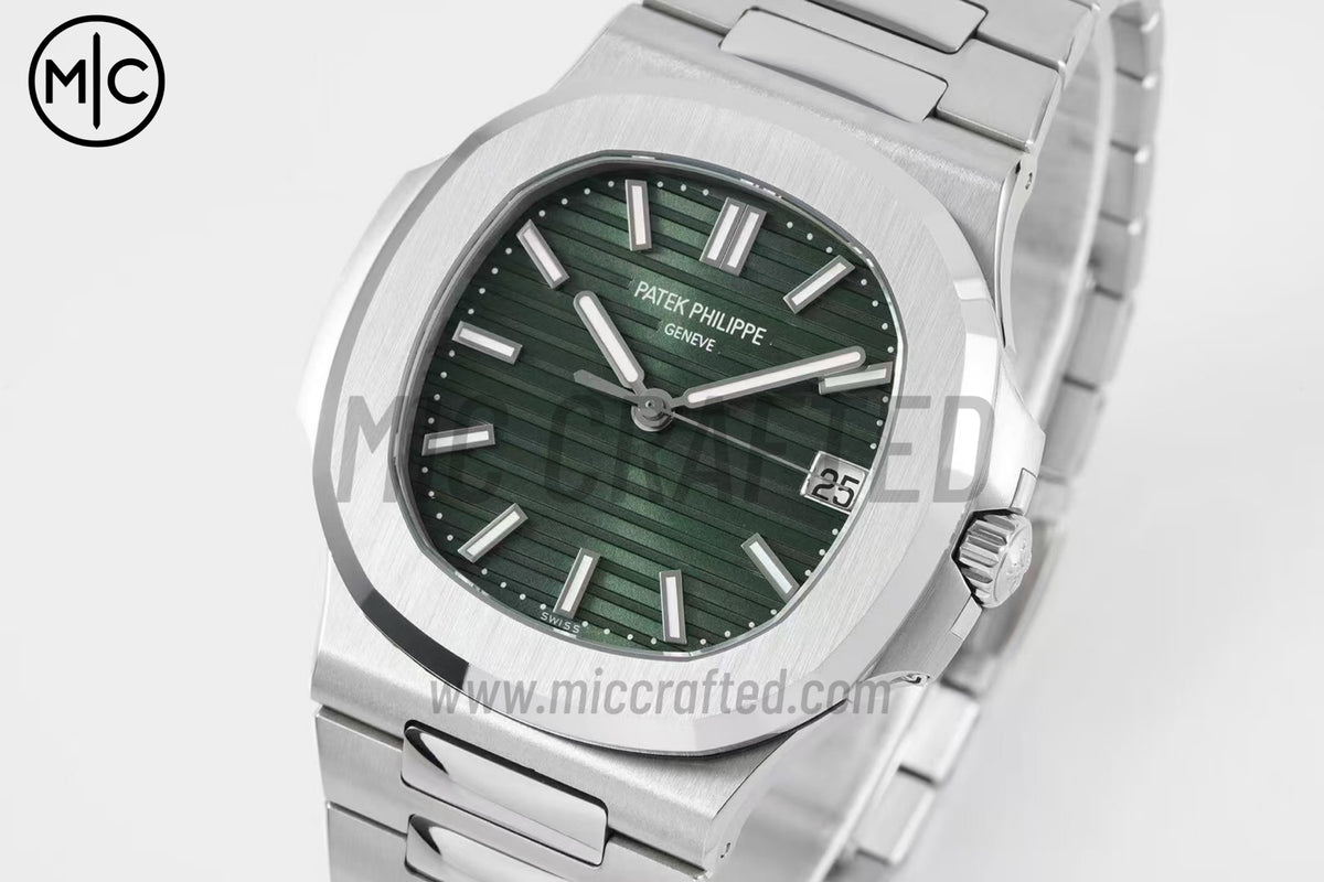 Nautilus 5711 40mm Green Textured Dial on SS Bracelet – Premium Edition