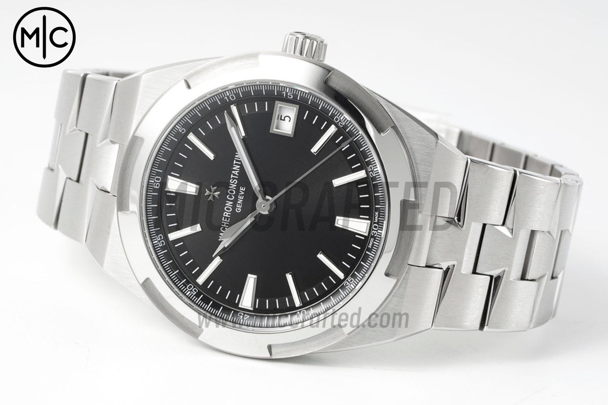 Overseas 4500V 41mm SS Black Dial on SS Bracelet – Premium Edition