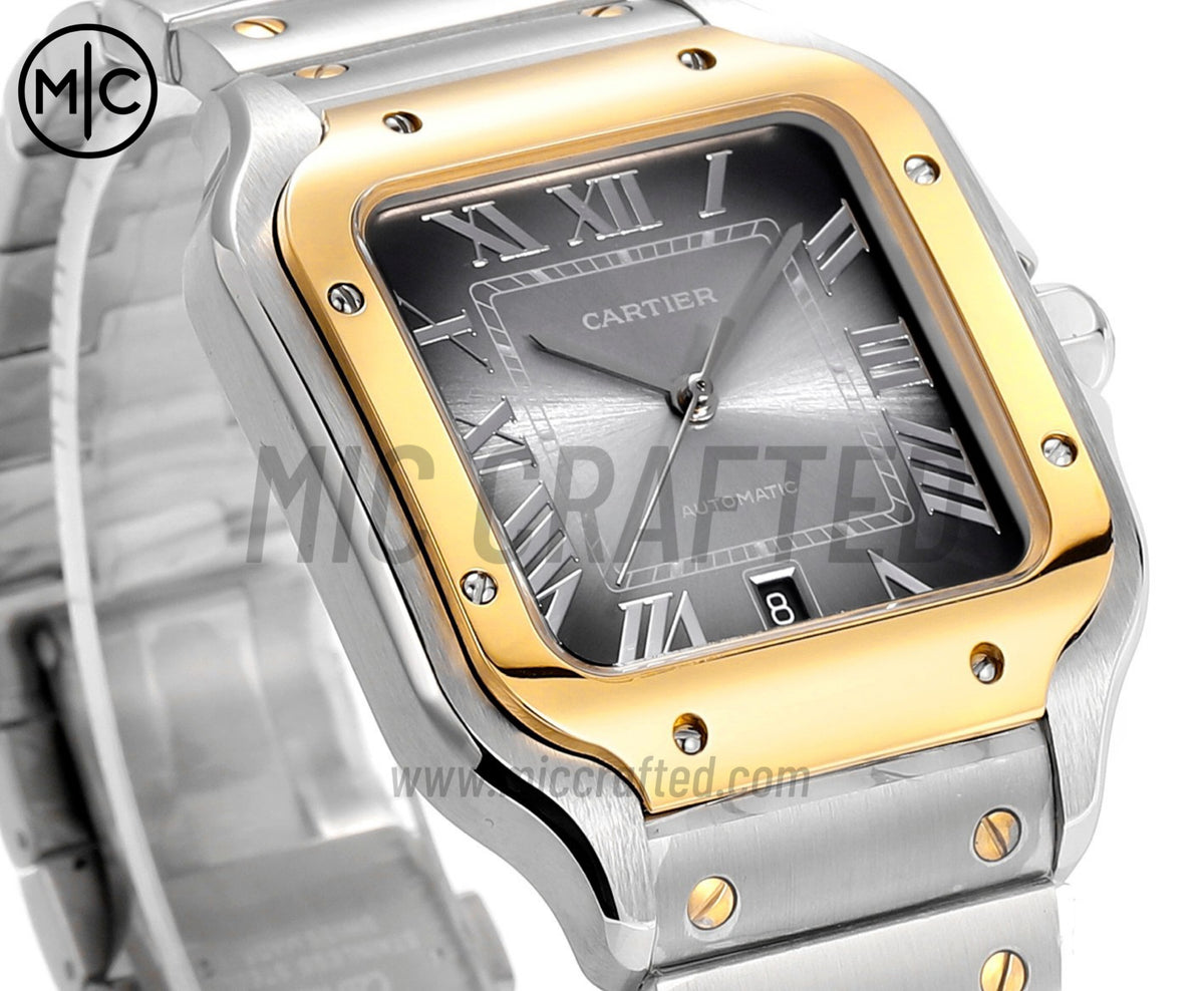 Santos De Cartier 40mm SS/YG Gray Dial on SS/YG SmartLinks Bracelet – Premium Edition