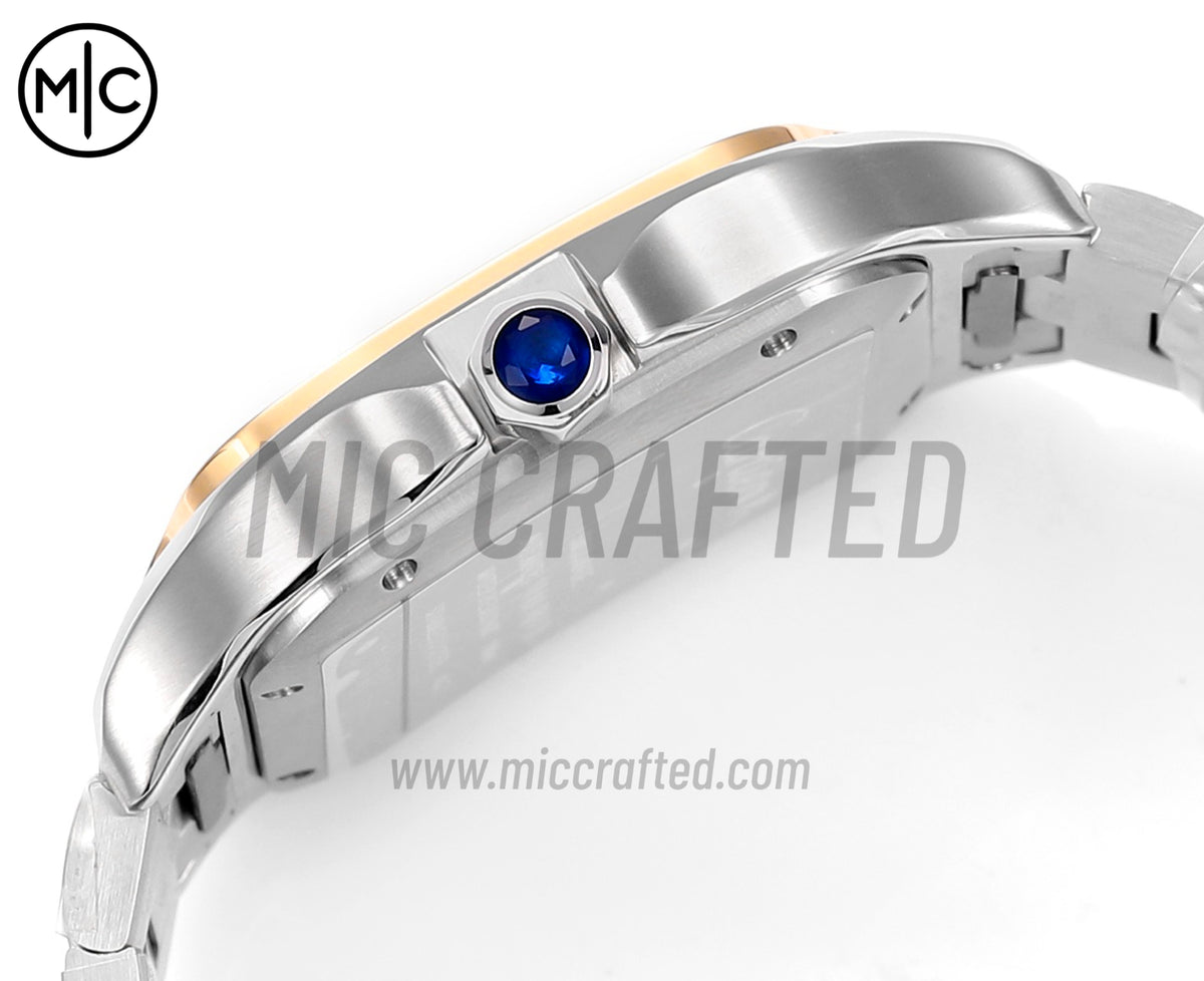 Santos De Cartier 40mm SS/YG Gray Dial on SS/YG SmartLinks Bracelet – Premium Edition
