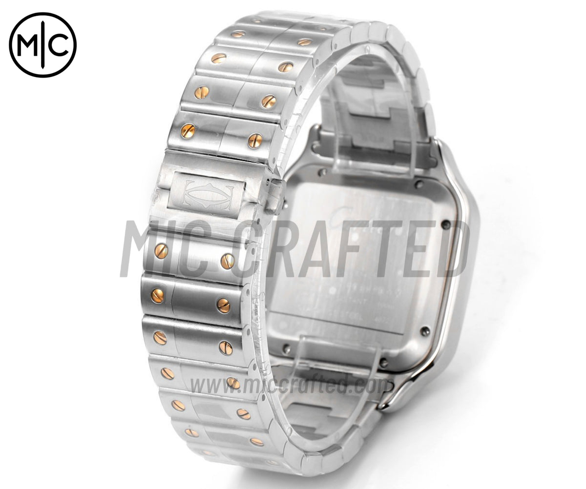 Santos De Cartier 40mm SS/YG Gray Dial on SS/YG SmartLinks Bracelet – Premium Edition
