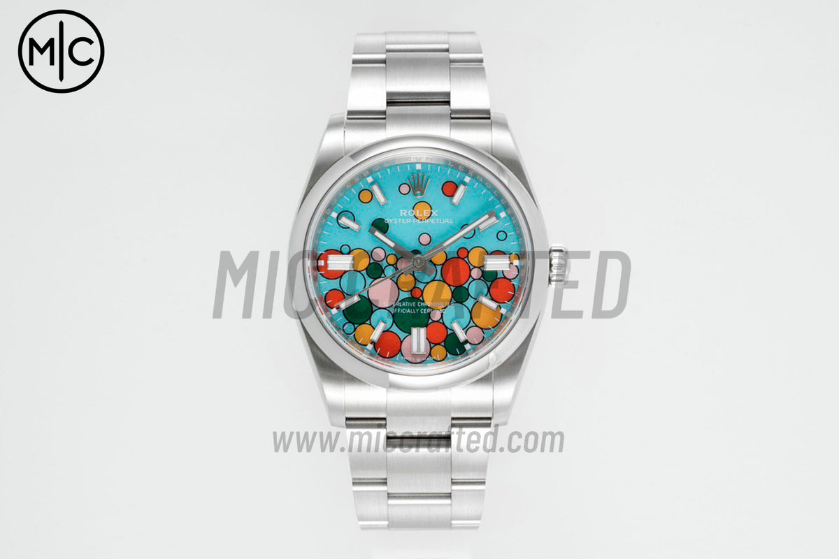 Oyster Perpetual 41mm 124300 904L Steel Celebration Dial – Premium Edition