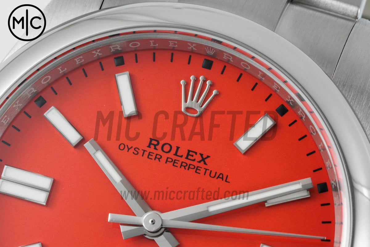 Oyster Perpetual 41mm 124300 904L Steel Red Dial – Premium Edition