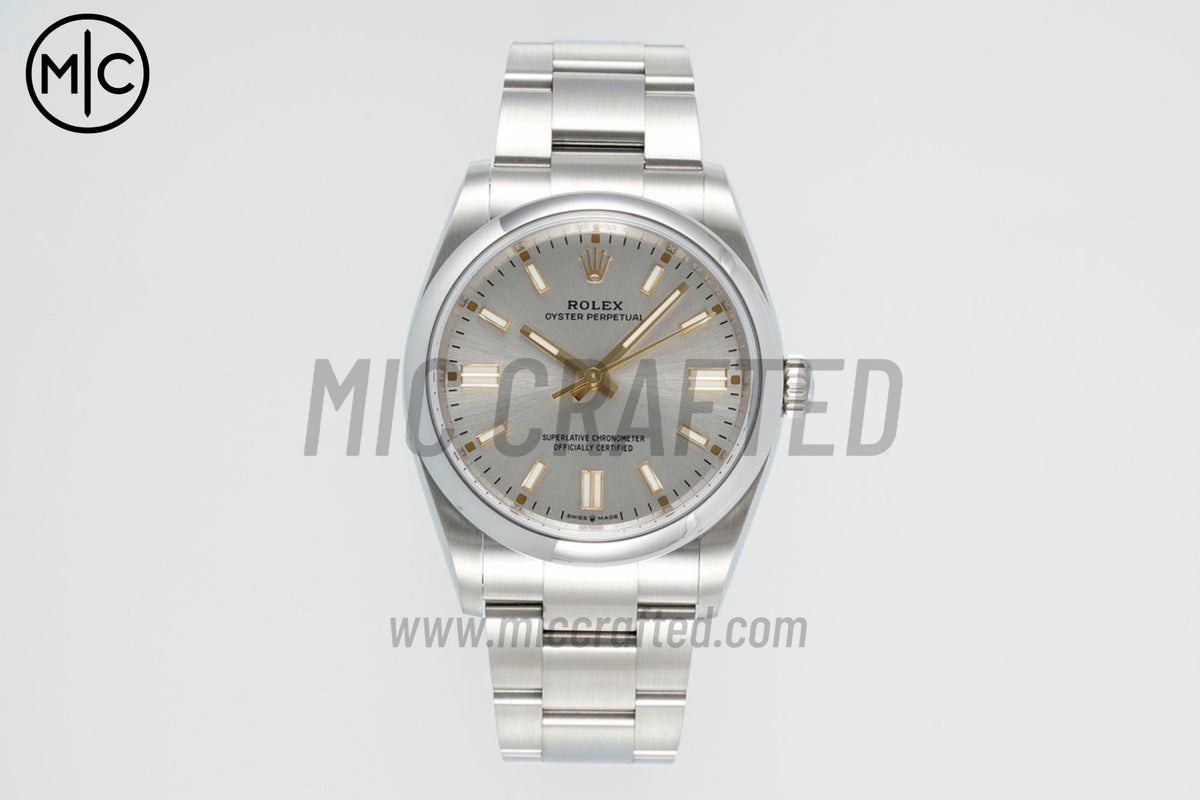 Oyster Perpetual 41mm 124300 904L Steel Silver Dial – Premium Edition