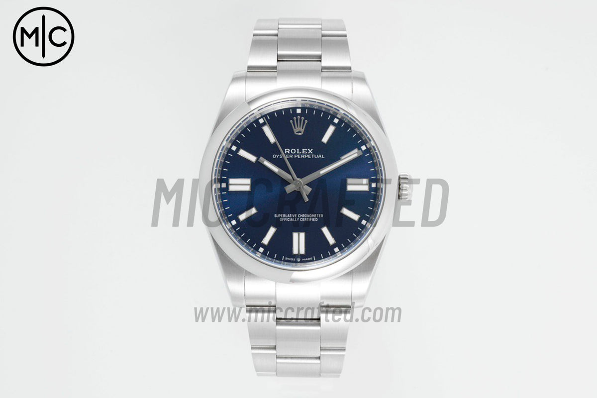 Oyster Perpetual 41mm 124300 904L Steel Blue Dial – Premium Edition