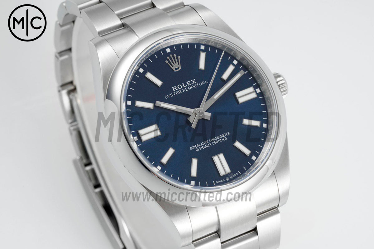 Oyster Perpetual 41mm 124300 904L Steel Blue Dial – Premium Edition