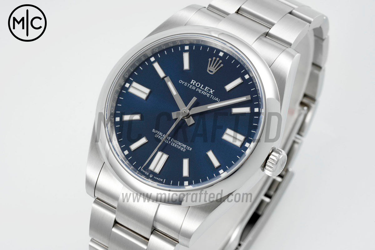 Oyster Perpetual 41mm 124300 904L Steel Blue Dial – Premium Edition