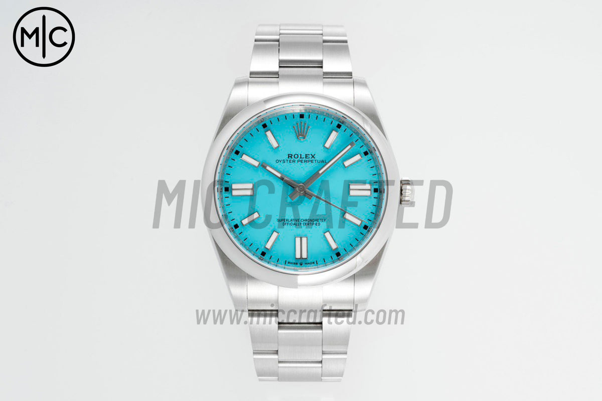 Oyster Perpetual 41mm 124300 904L Steel Tiffany Blue Dial – Premium Edition