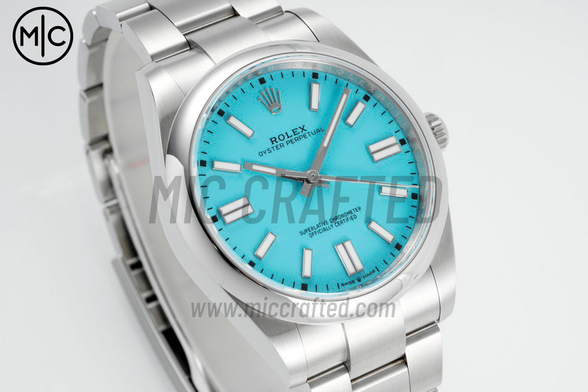 Oyster Perpetual 41mm 124300 904L Steel Tiffany Blue Dial – Premium Edition