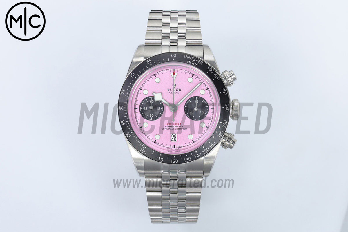 Black Bay Chrono 41mm SS Pink Dial on SS Bracelet – Premium Edition