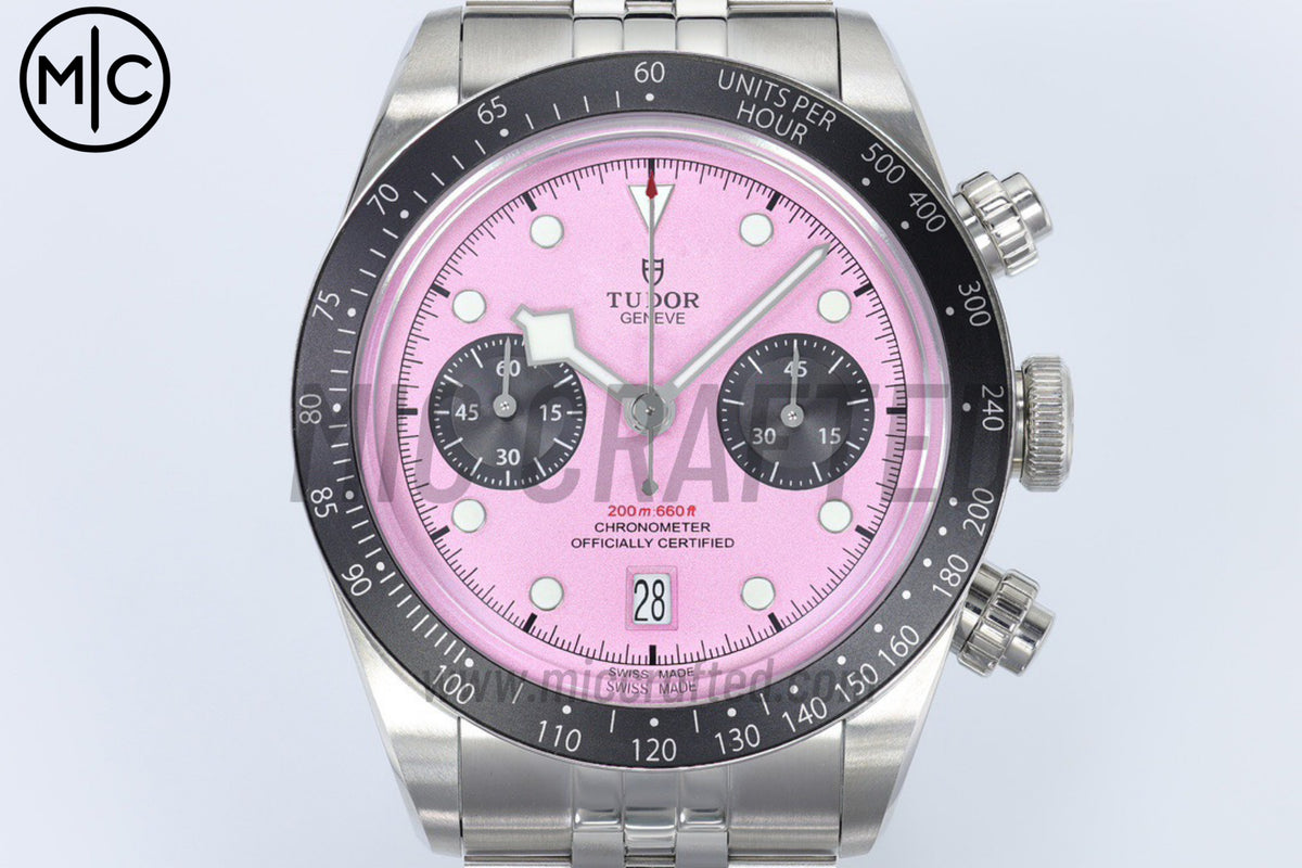 Black Bay Chrono 41mm SS Pink Dial on SS Bracelet – Premium Edition