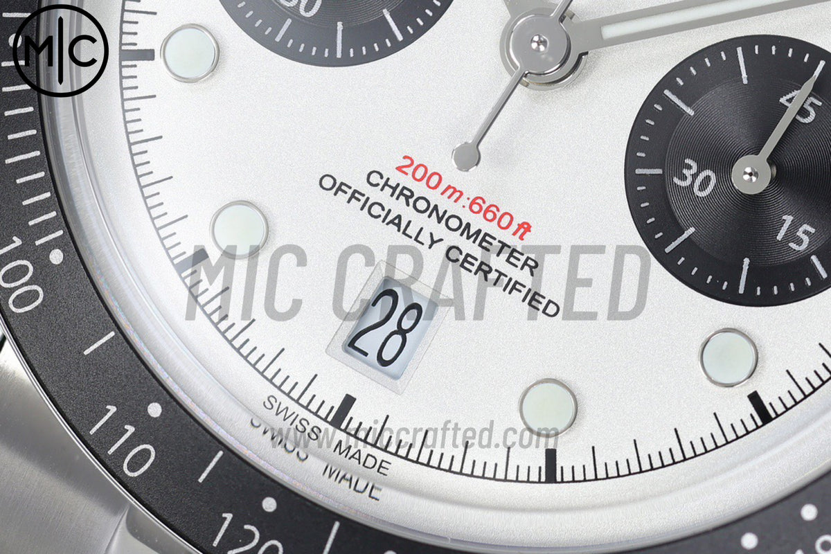 Black Bay Chrono 41mm SS White/Black Dial on SS Bracelet – Premium Edition