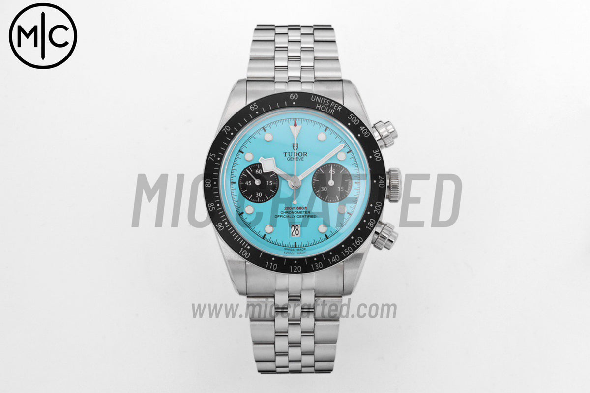 Black Bay Chrono 41mm Tiffany Blue Dial on SS Bracelet – Premium Edition