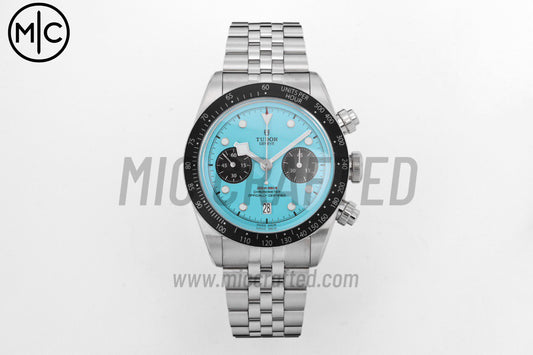 Black Bay Chrono 41mm Tiffany Blue Dial on SS Bracelet – Premium Edition
