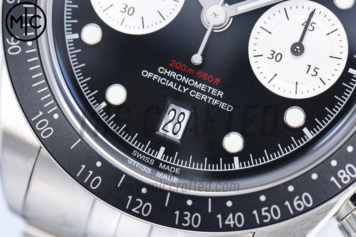 Black Bay Chrono 41mm SS Black/White Dial on SS Bracelet – Premium Edition