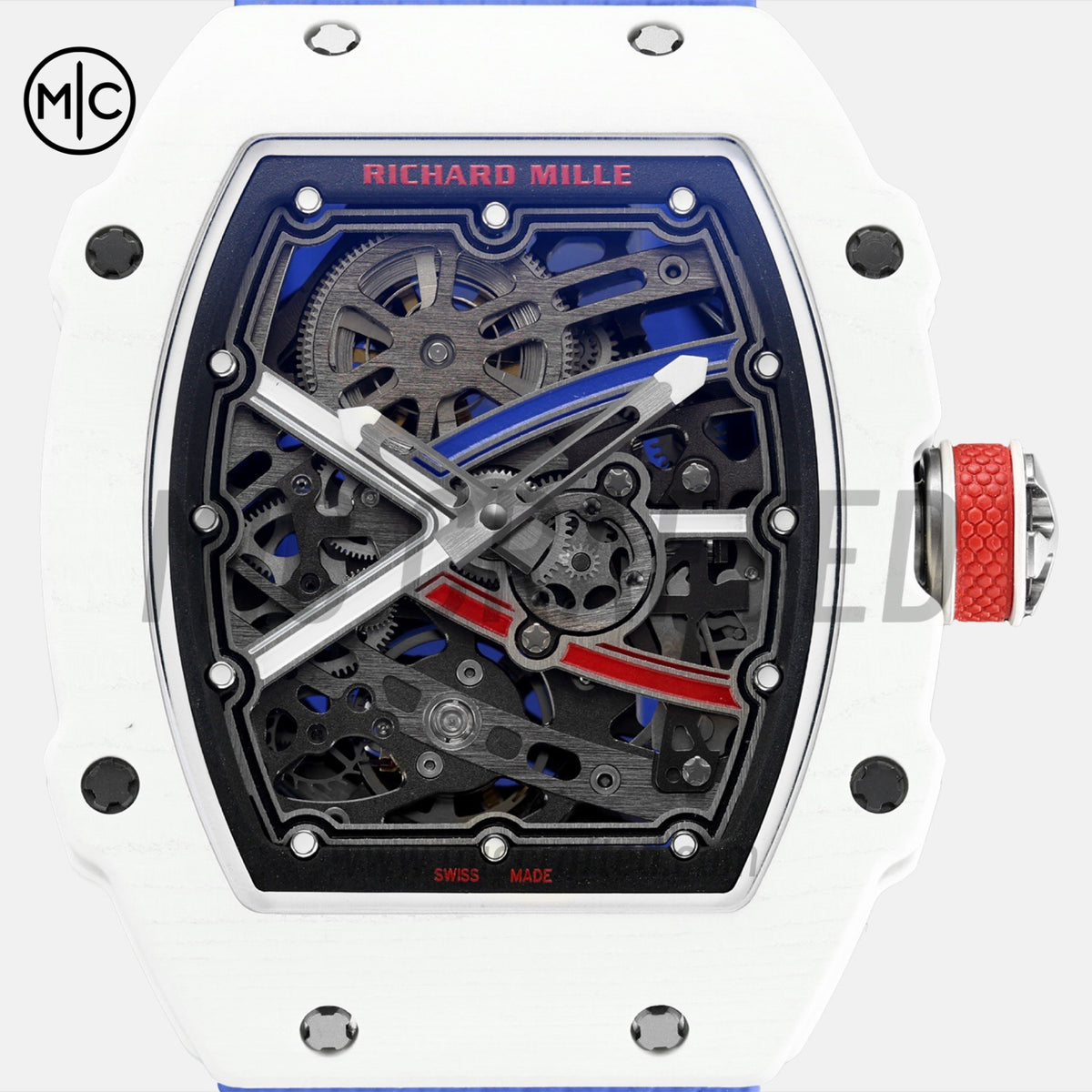 RM67-02 White NTPT France Blue/White/Red Skeleton Dial – Handcrafted Version