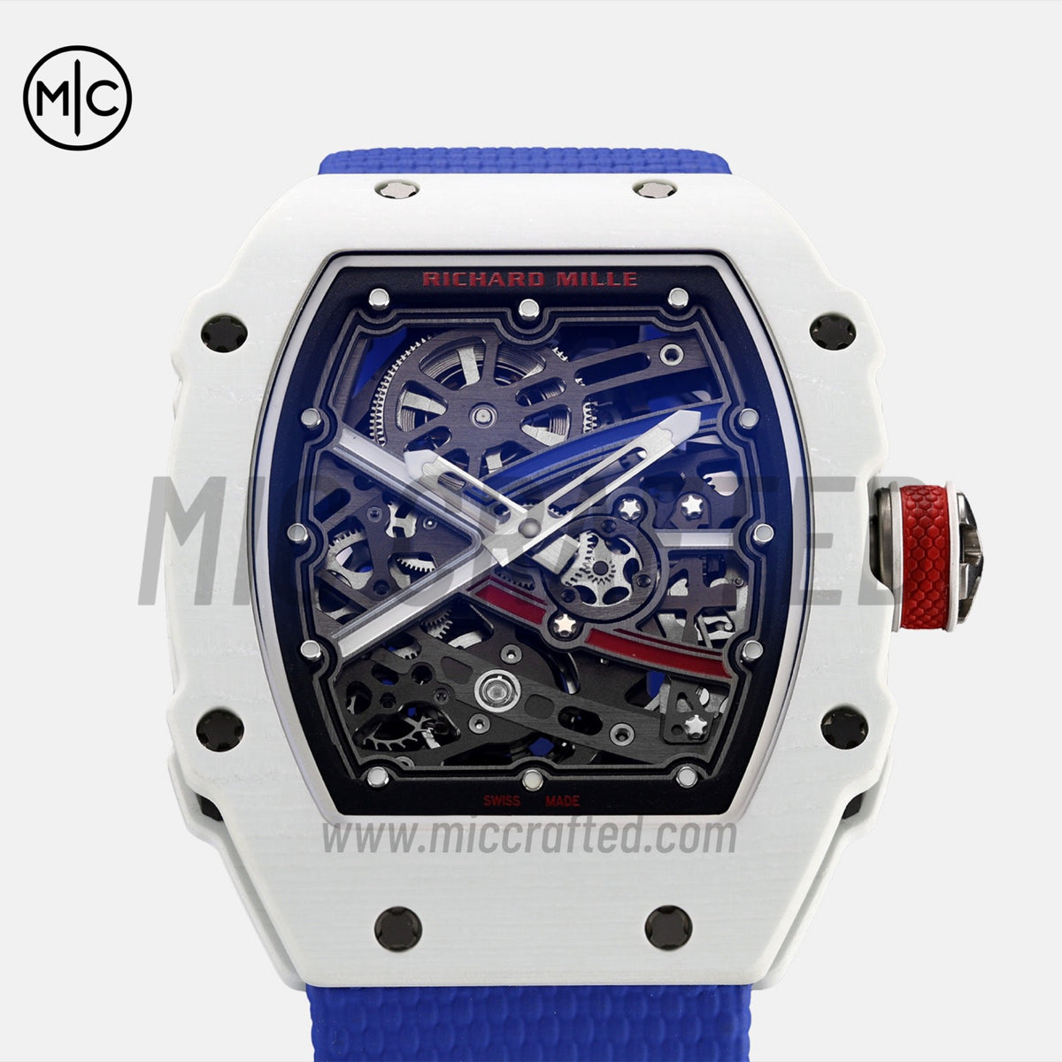 RM67-02 White NTPT France Blue/White/Red Skeleton Dial – Handcrafted Version