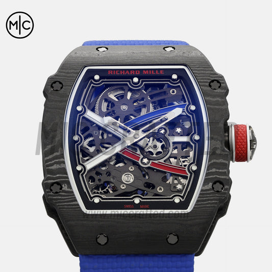 RM67-02 Black NTPT France Blue/Red/White Skeleton Dial on Nylon strap – Handcrafted Version