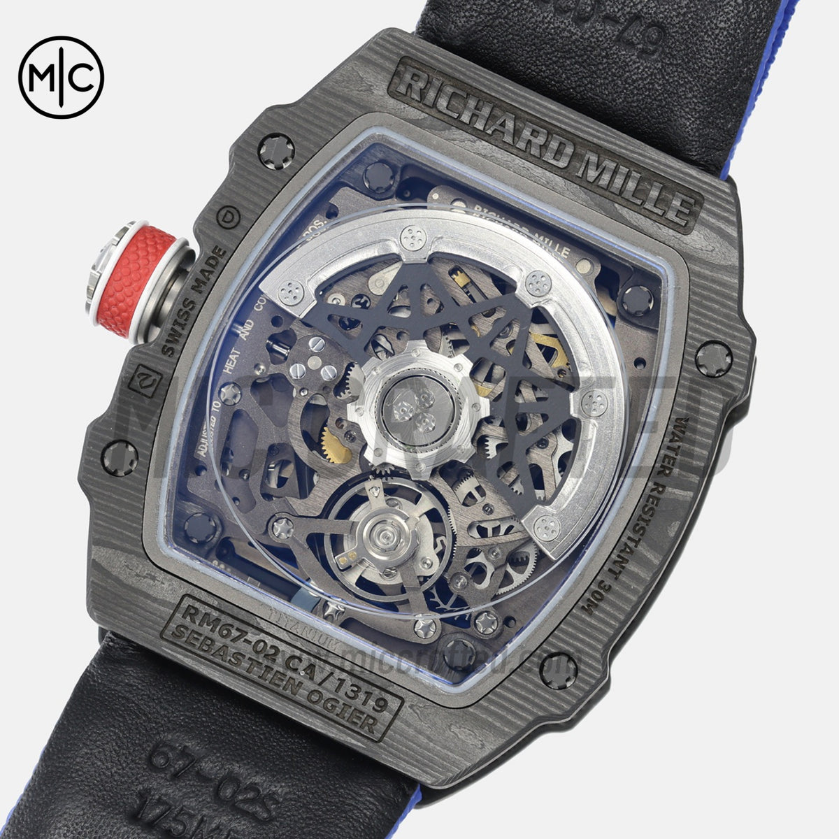 RM67-02 Black NTPT France Blue/Red/White Skeleton Dial on Nylon strap – Handcrafted Version