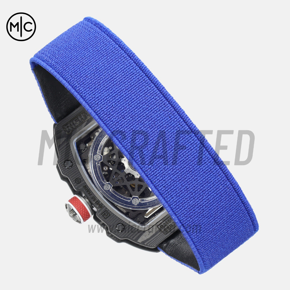RM67-02 Black NTPT France Blue/Red/White Skeleton Dial on Nylon strap – Handcrafted Version