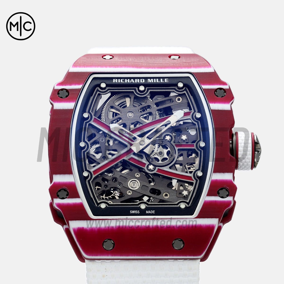 RM67-02 Red NTPT Mutaz Red Skeleton Dial on Nylon strap – Handcrafted Version