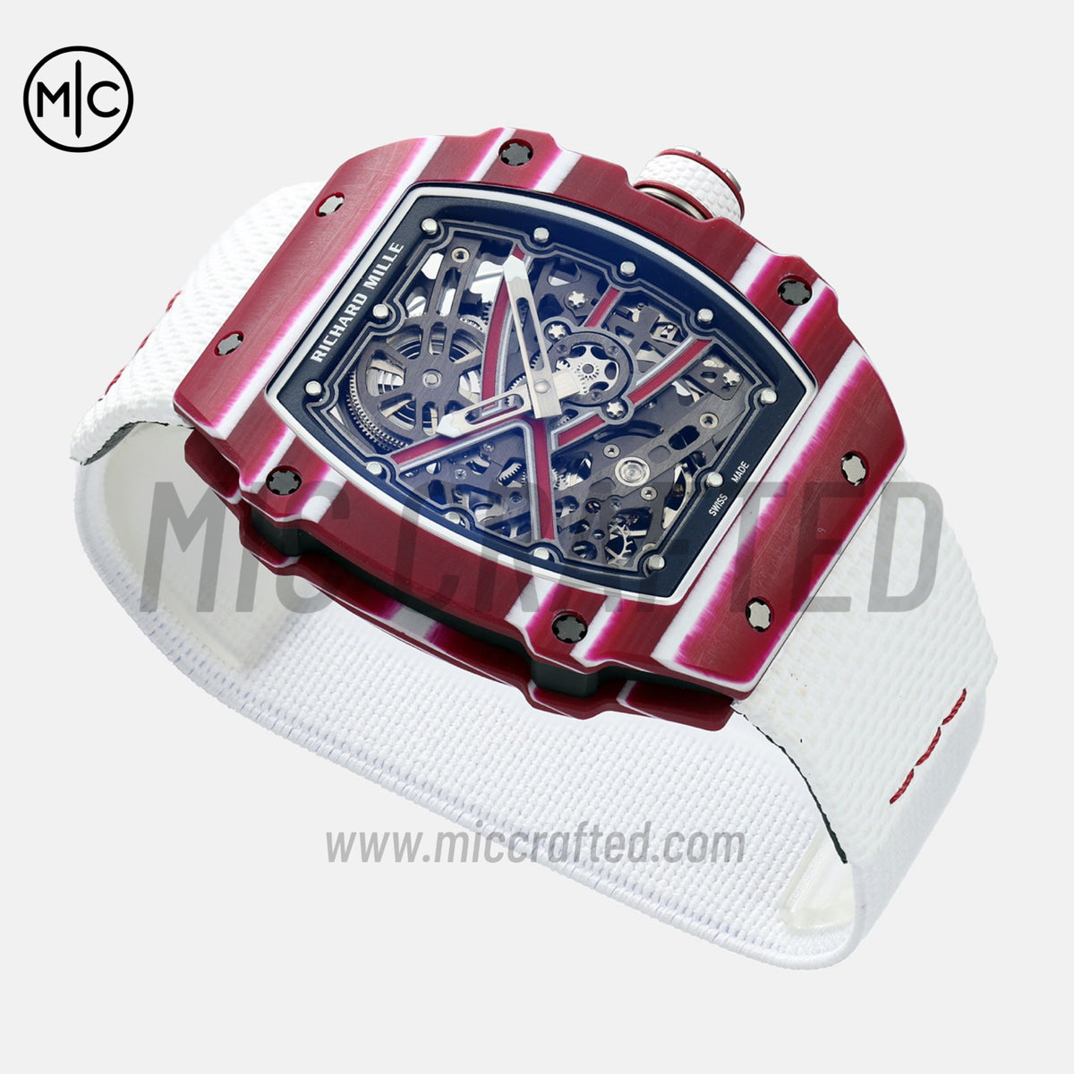RM67-02 Red NTPT Mutaz Red Skeleton Dial on Nylon strap – Handcrafted Version