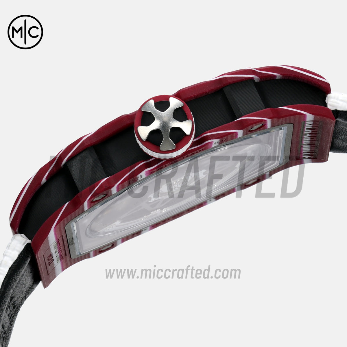 RM67-02 Red NTPT Mutaz Red Skeleton Dial on Nylon strap – Handcrafted Version