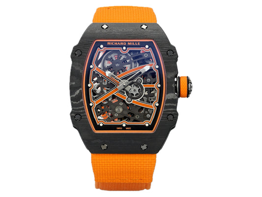 RM67-02 Black NTPT McLaren Orange Skeleton Dial on Nylon strap – Handcrafted Version