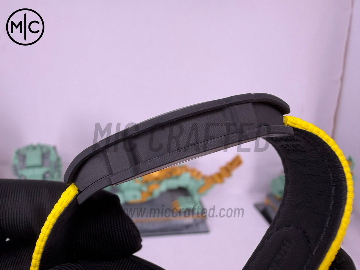 RM67-02 Black NTPT Yellow Skeleton Dial on Yellow Velcro Strap  – Handcrafted Version