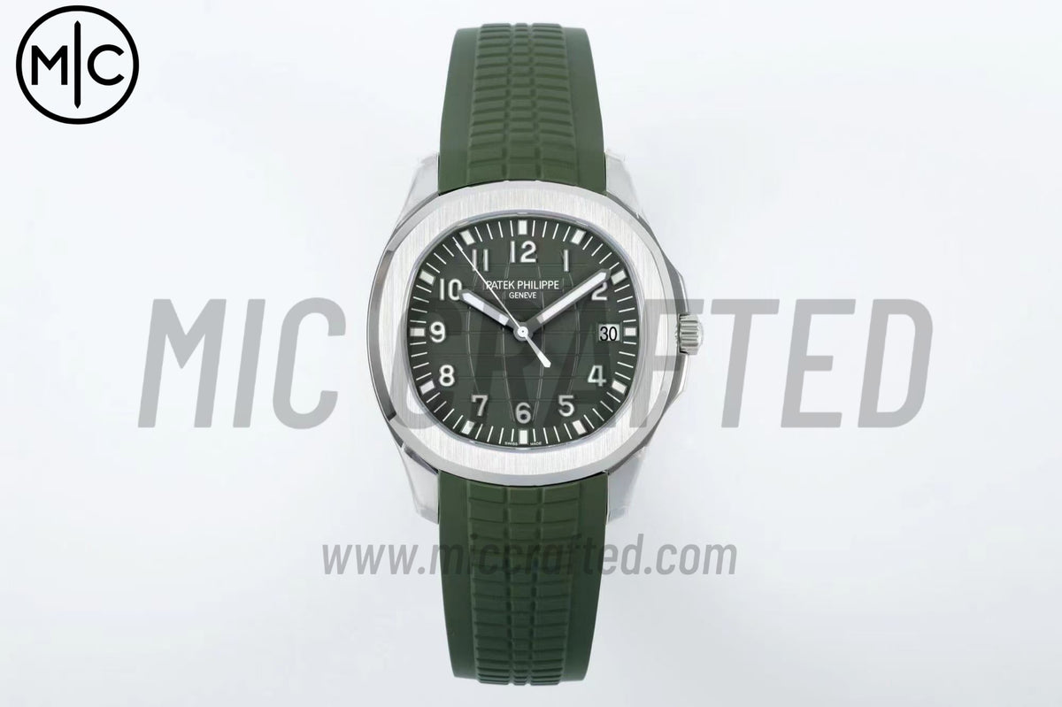 Aquanaut 5168G 42mm SS Green Dial on Green Rubber Strap – Premium Edition