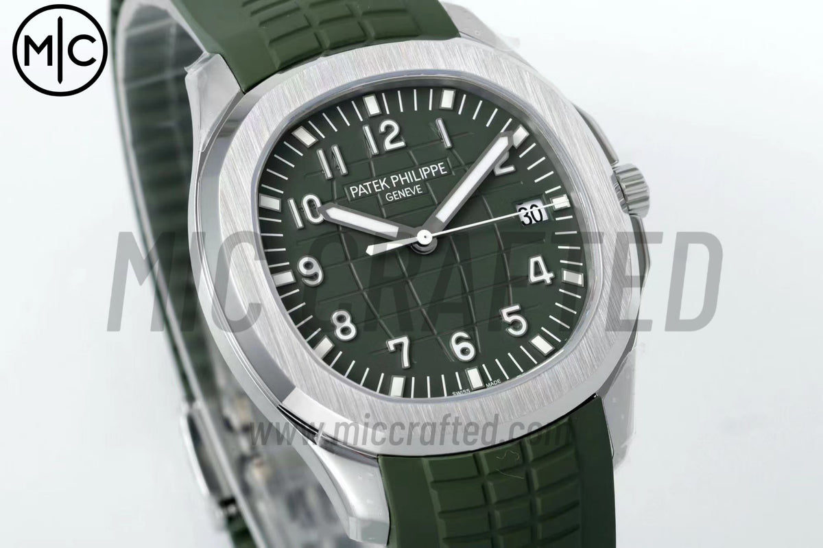 Aquanaut 5168G 42mm SS Green Dial on Green Rubber Strap – Premium Edition
