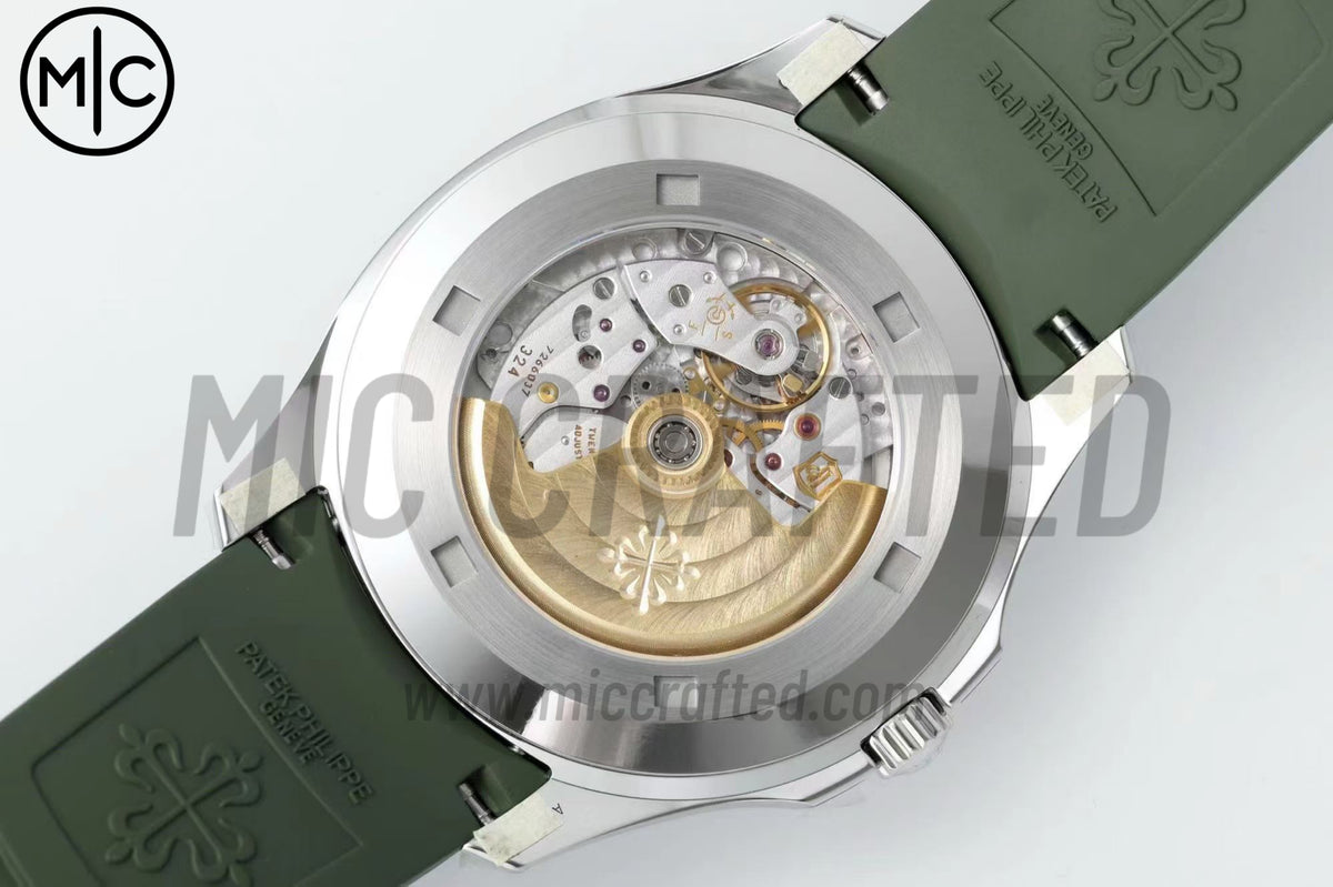 Aquanaut 5168G 42mm SS Green Dial on Green Rubber Strap – Premium Edition