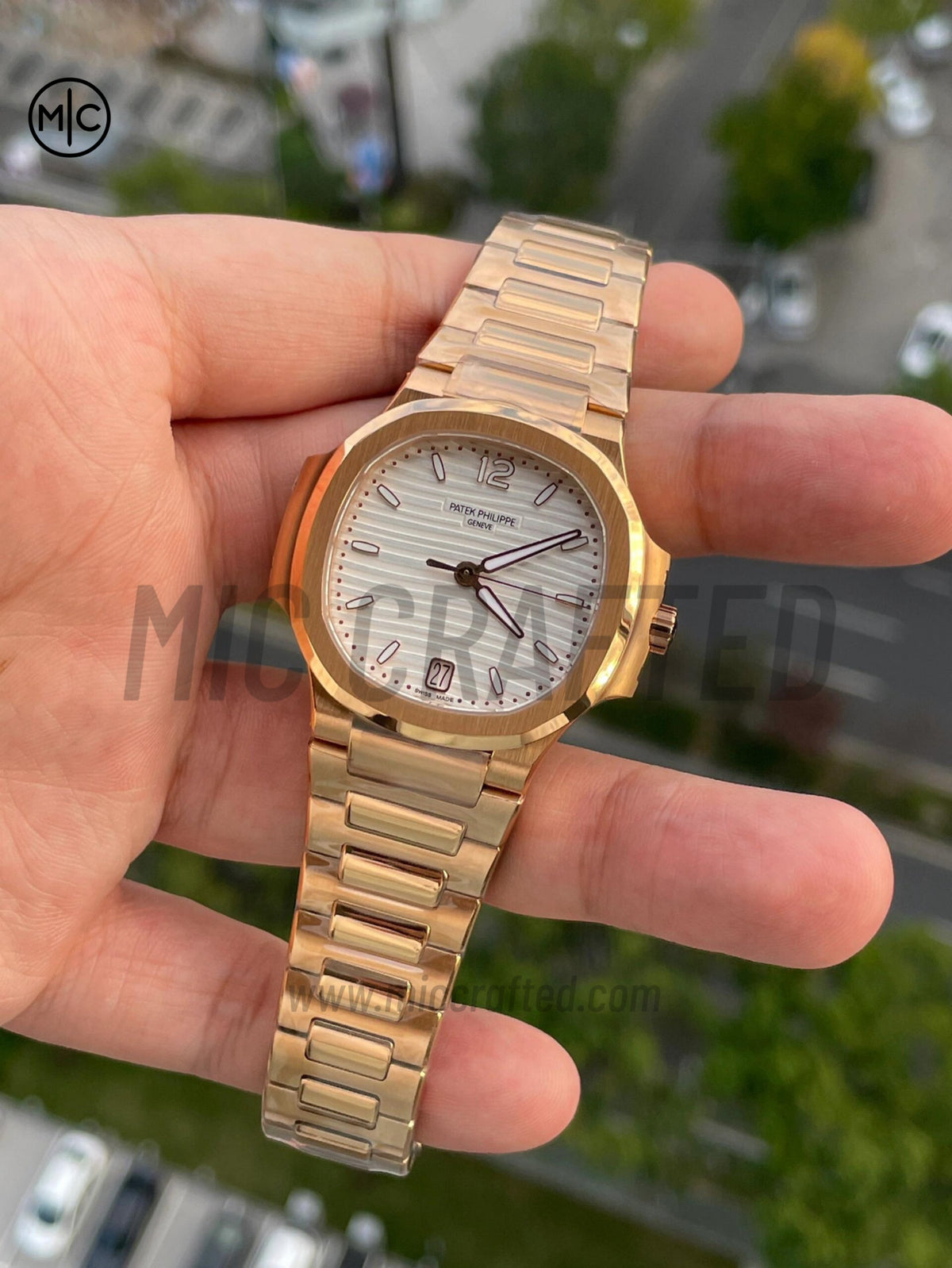Nautilus 7118 35.2mm RG Ladies Silver Dial on RG Bracelet – Premium Edition