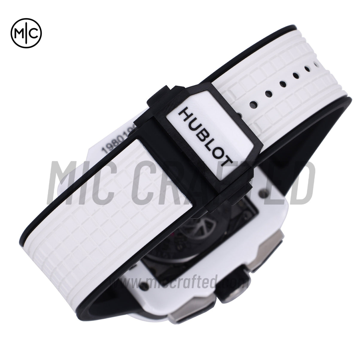 Square Bang Unico White Ceramic on Rubber Strap – Premium Edition